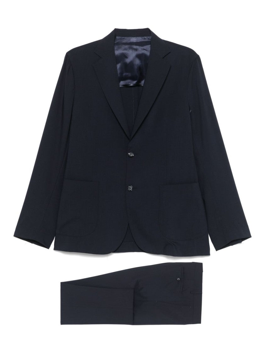 Barba Tailored Black Suit With Notch Lapels