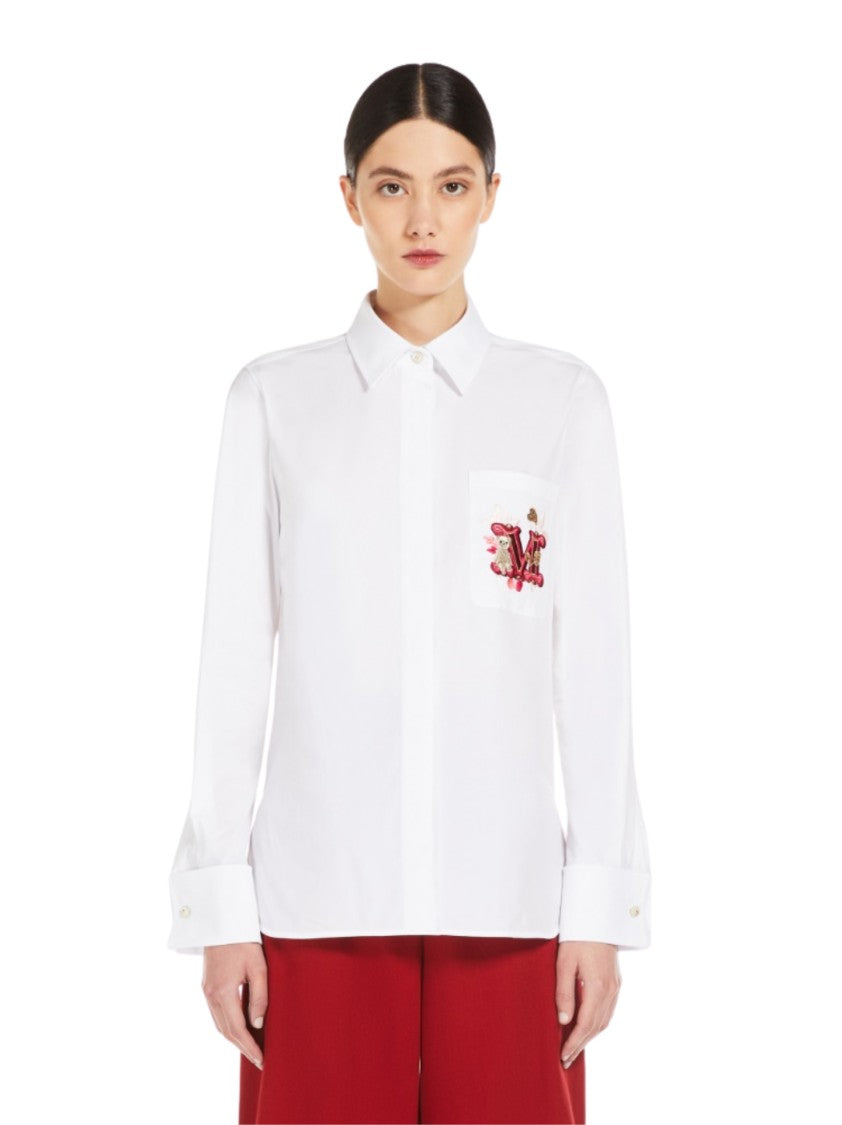 Max Mara Long Sleeve White Shirt With Classic Collar