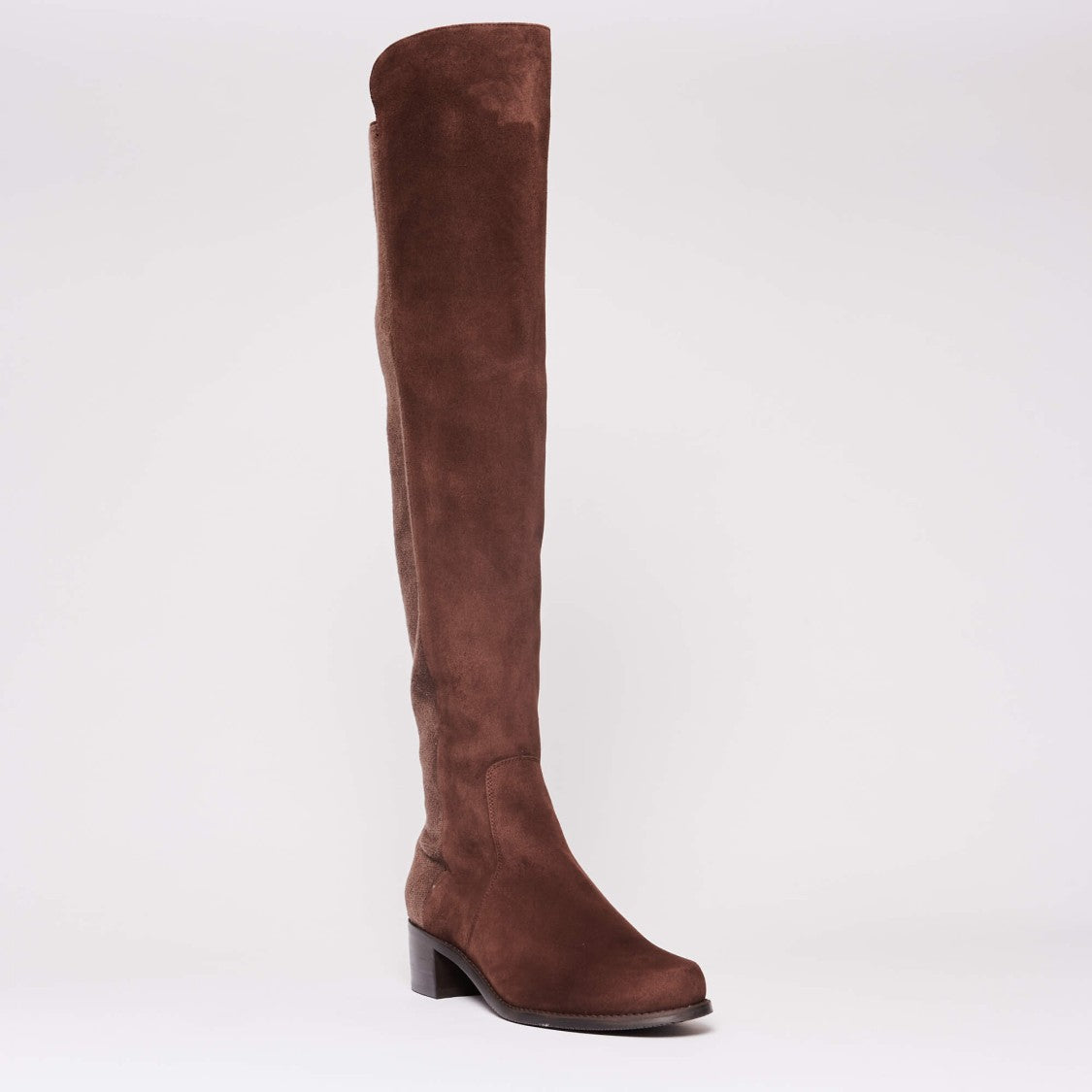 Stuart Weitzman Boot With Low Heel In Dark Brown Leather