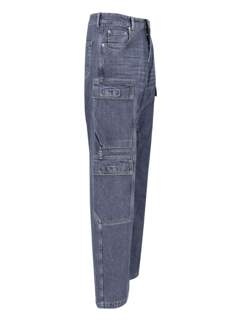 Drkshdw By Rick Owens Cargo Jeans – Blue