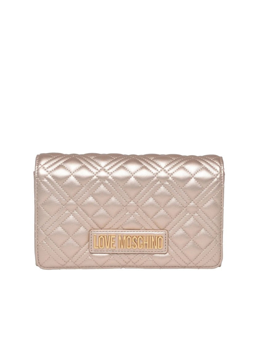 Love Moschino Quilted Gold Crossbody Bag With Adjustable Chain Strap