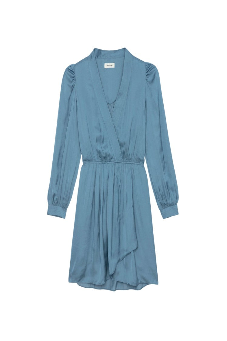 Zadig & Voltaire Fitted Blue Satin Dress