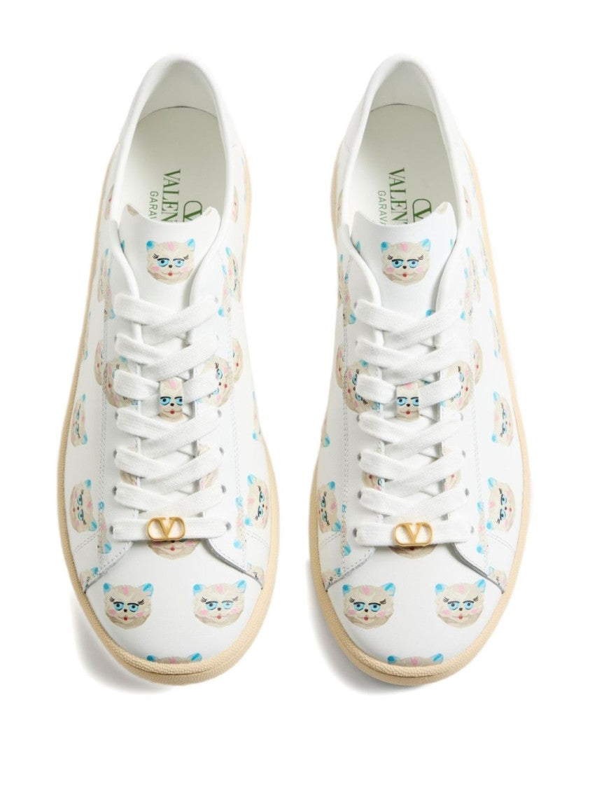 Valentino Garavani White Leather Flat Shoes