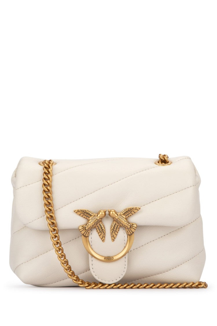 Pinko Quilted Crossbody Bag Emblem Strap