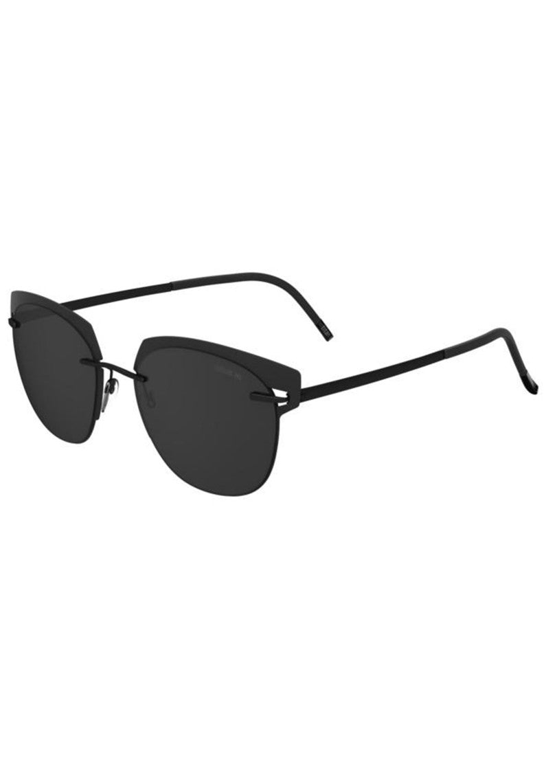 Silhouette Black 8702/75 Rimless Oval Sunglasses