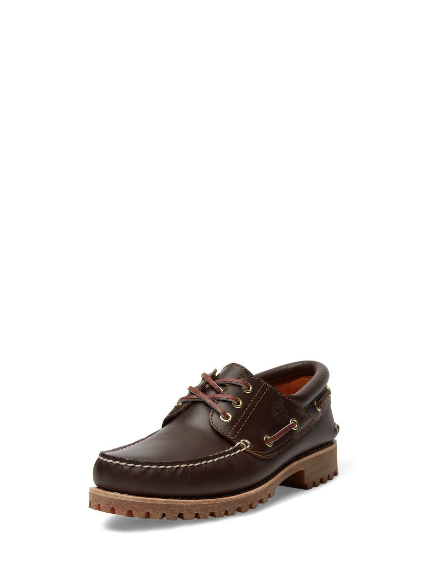 Timberland Brown Leather Boat Shoes With Rugged Rubber Sole