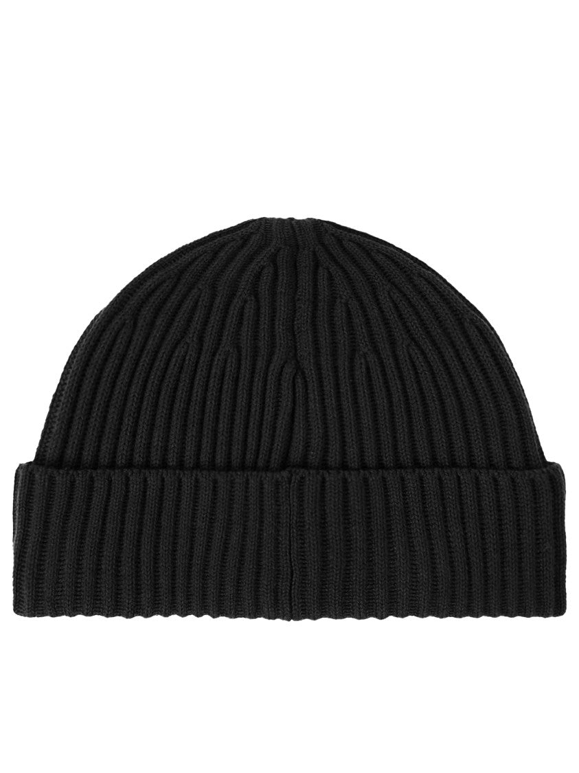 Stone Island Ribbed Knit Beanie With Folded Cuff