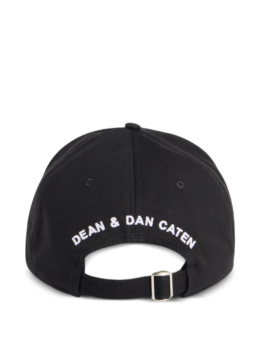 Dsquared2 Structured Black Baseball Cap Embroidered Logo