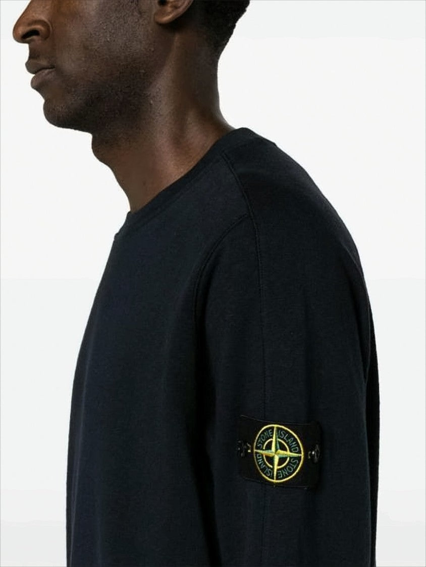 Stone Island Black Long-Sleeve Crewneck Sweatshirt