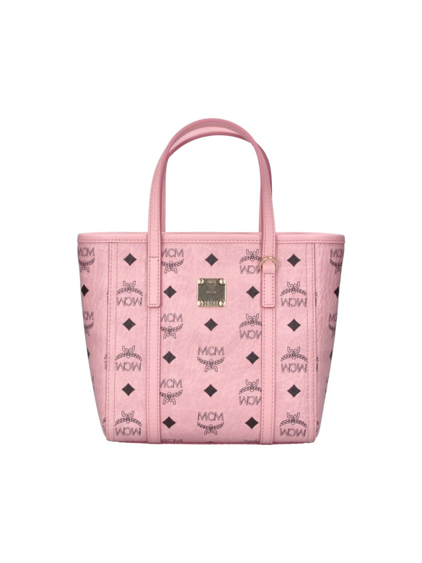 Mcm Toni Pink Visetos Monogram Mini Tote Bag