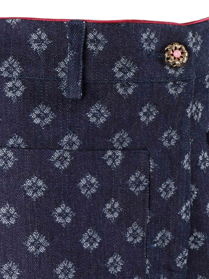 Shirt A Porter Palazzo Pants With Subtle Geometric Pattern