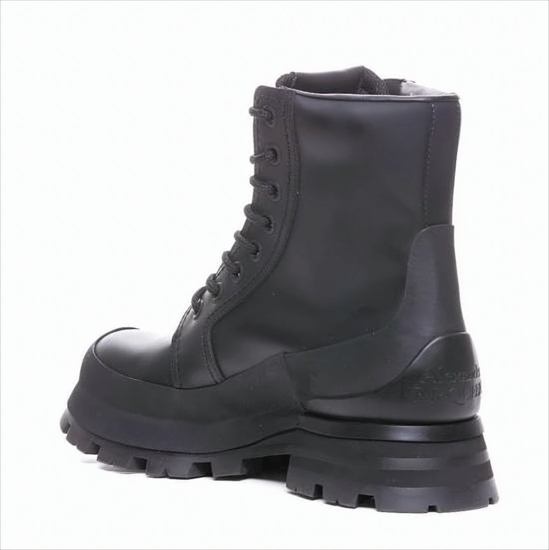 Alexander Mcqueen High-Top Black Calf Leather Boots