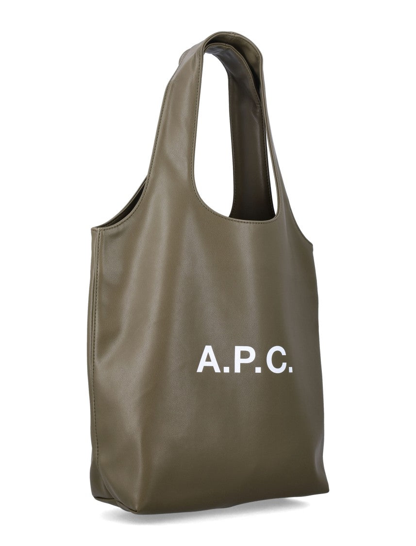 A.P.C. Ninon Black Small Faux Leather Tote