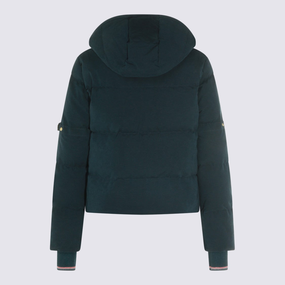 Thom Browne Short Padded Coat With Hood And Striped Detailing
