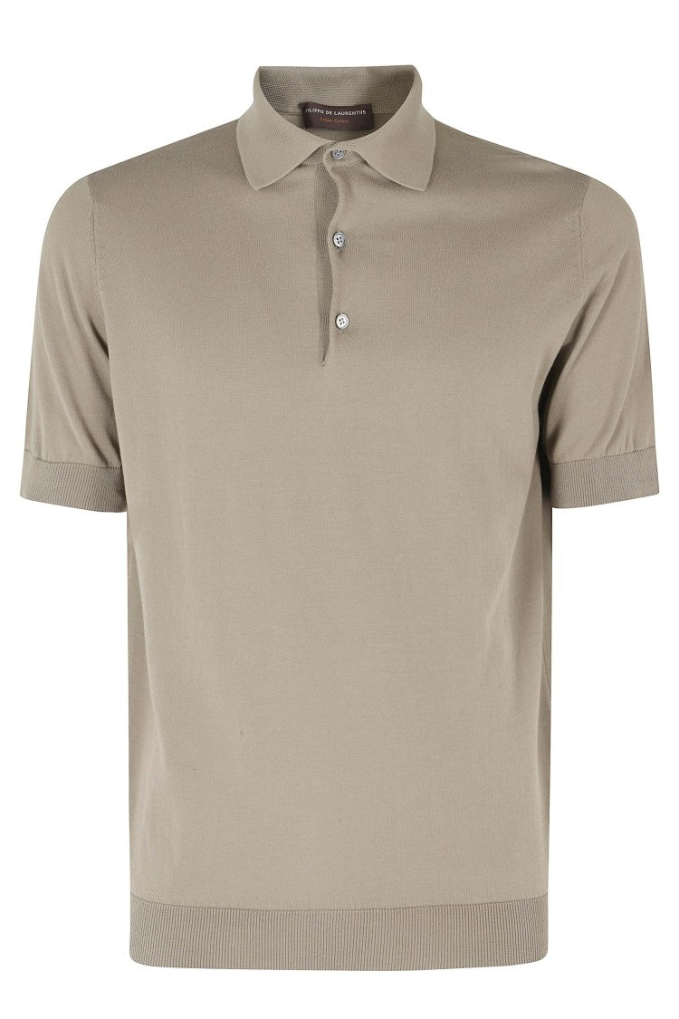 Filippo De Laurentiis Turtledove Micro-Braid Ribbed-Trim Cotton Polo Shirt