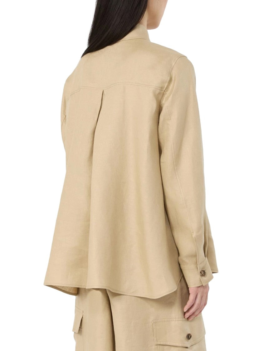 Max Mara Linen Jacket With Classic Collar And Button-Down Front