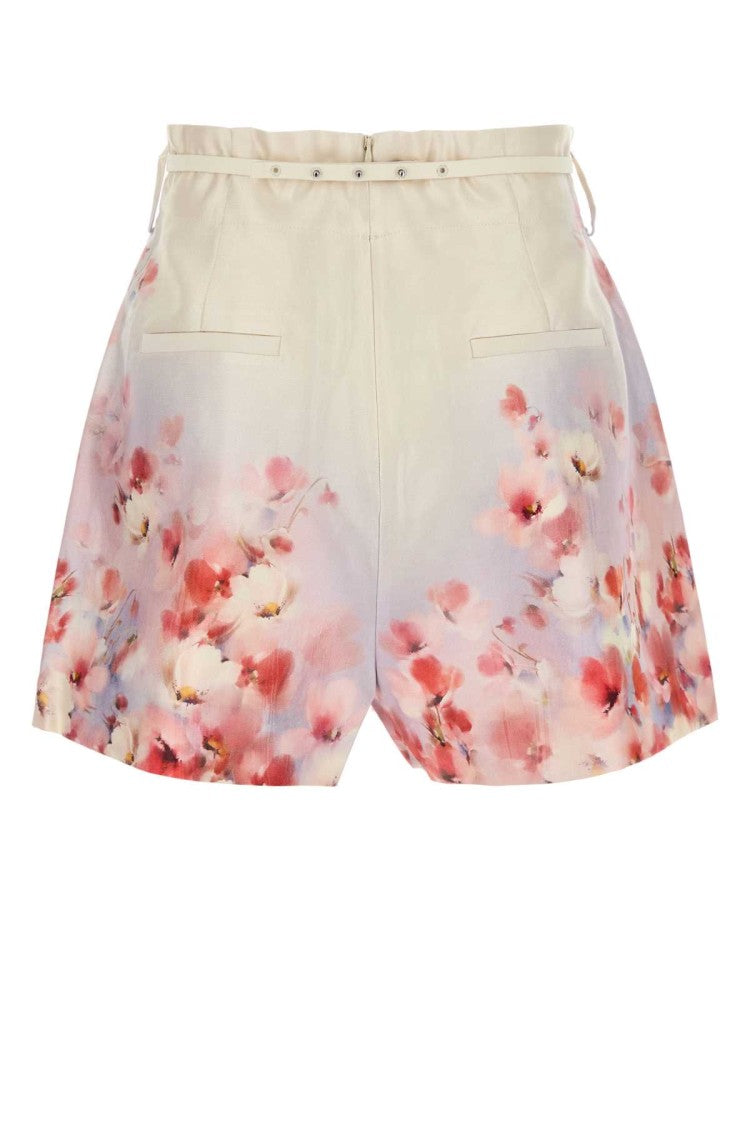 Zimmermann Printed Satin Crush Shorts