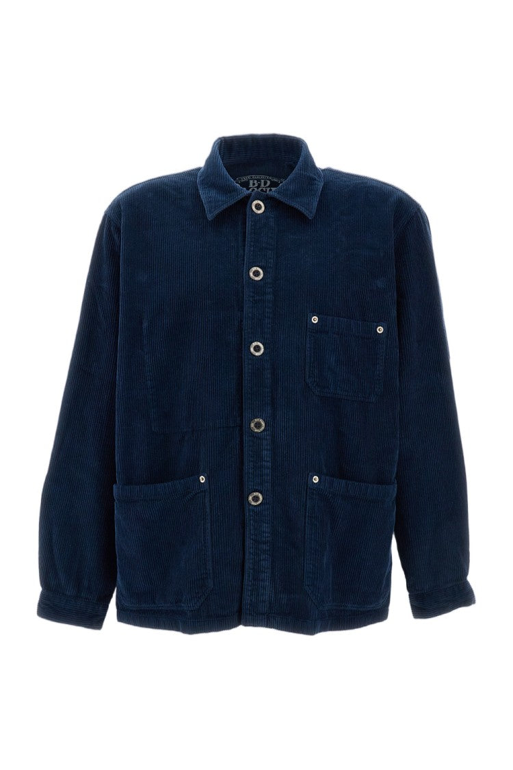 Bdbaggies Blue Utility Cotton Corduroy Overshirt Jacket