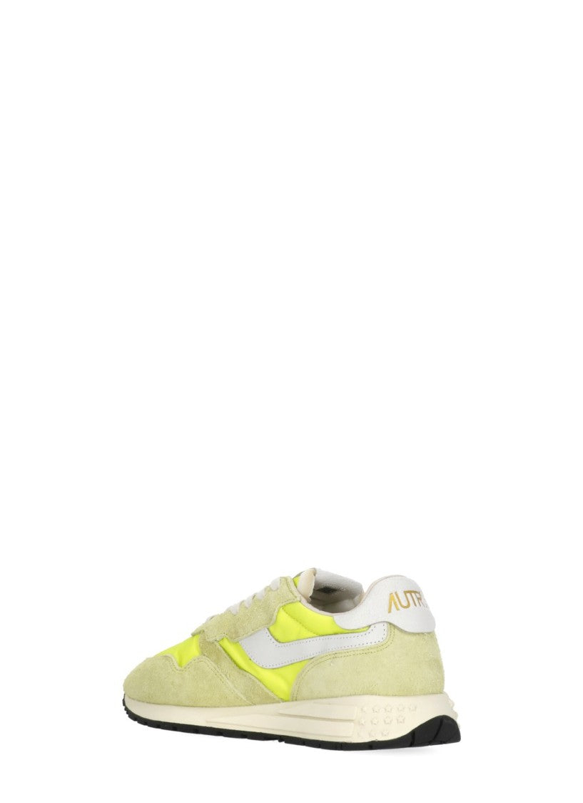 Autry Yellow Reelwind Low Suede-Blend Sneakers
