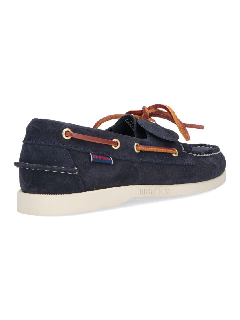 Sebago Navy Suede Leather Accent Moccasin Loafers