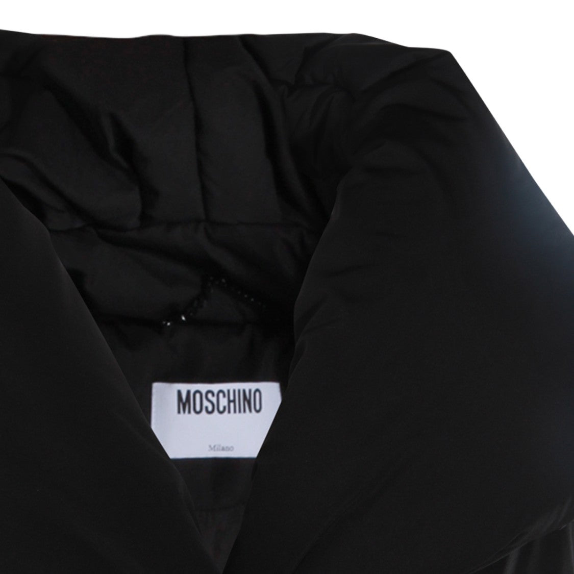 Moschino Voluminous Black Coat With Oversized Collar
