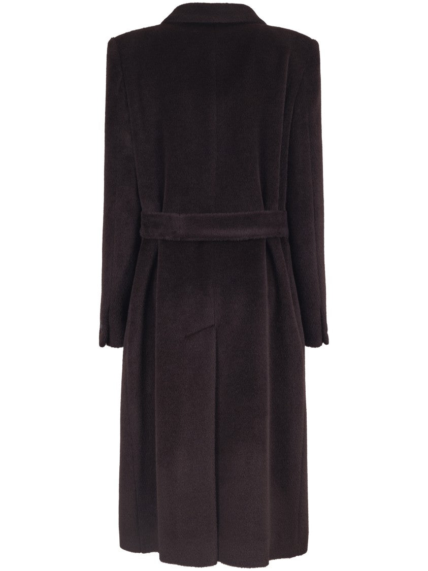 Tagliatore Warm Lined Brown Alpaca And Virgin Wool Coat