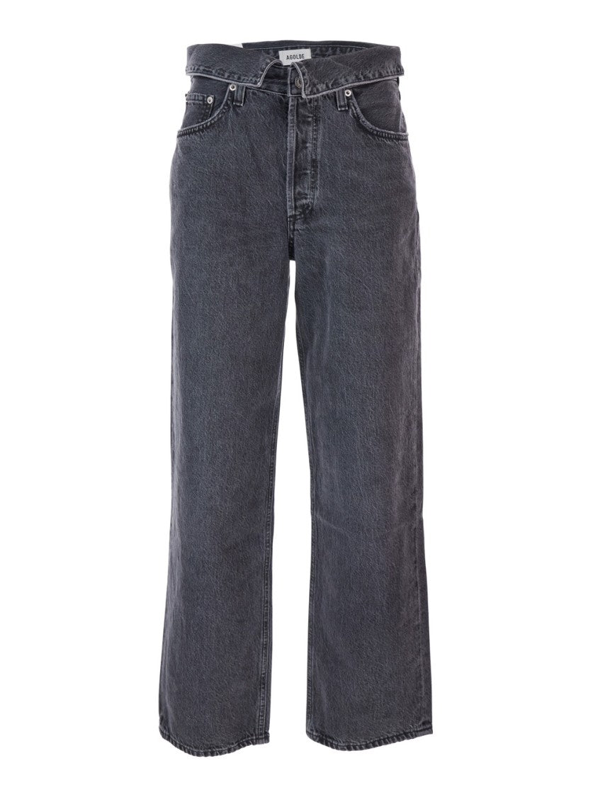 Agolde Blue Jeans With Front-Fold Design