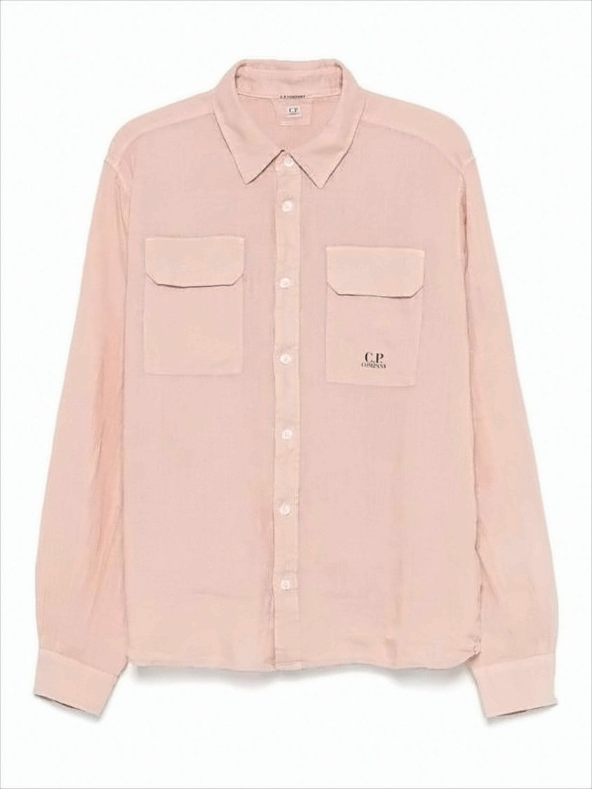 C.P. Company Long-Sleeve Linen Shirt With Classic Collar