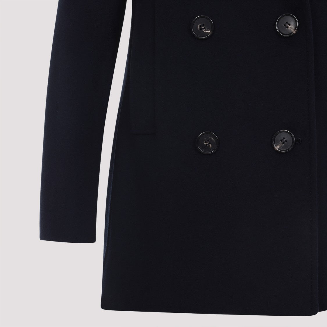 Max Mara Double-Breasted Blue Virgin Wool Caban Coat