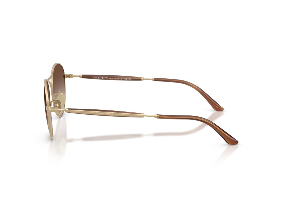 Giorgio Armani Gold 0Ar6177 Double Bridge Round Sunglasses
