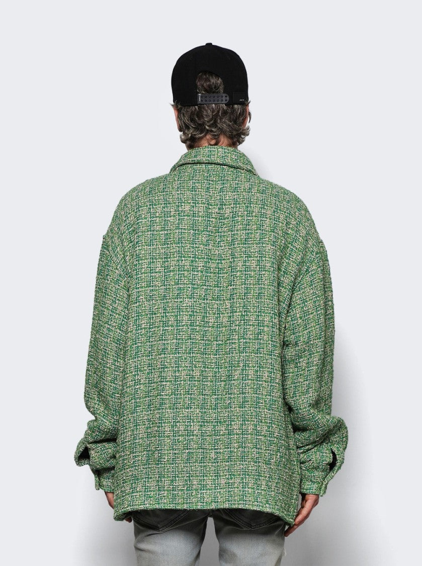 Amiri Boucle Padded Overshirt Palm Green