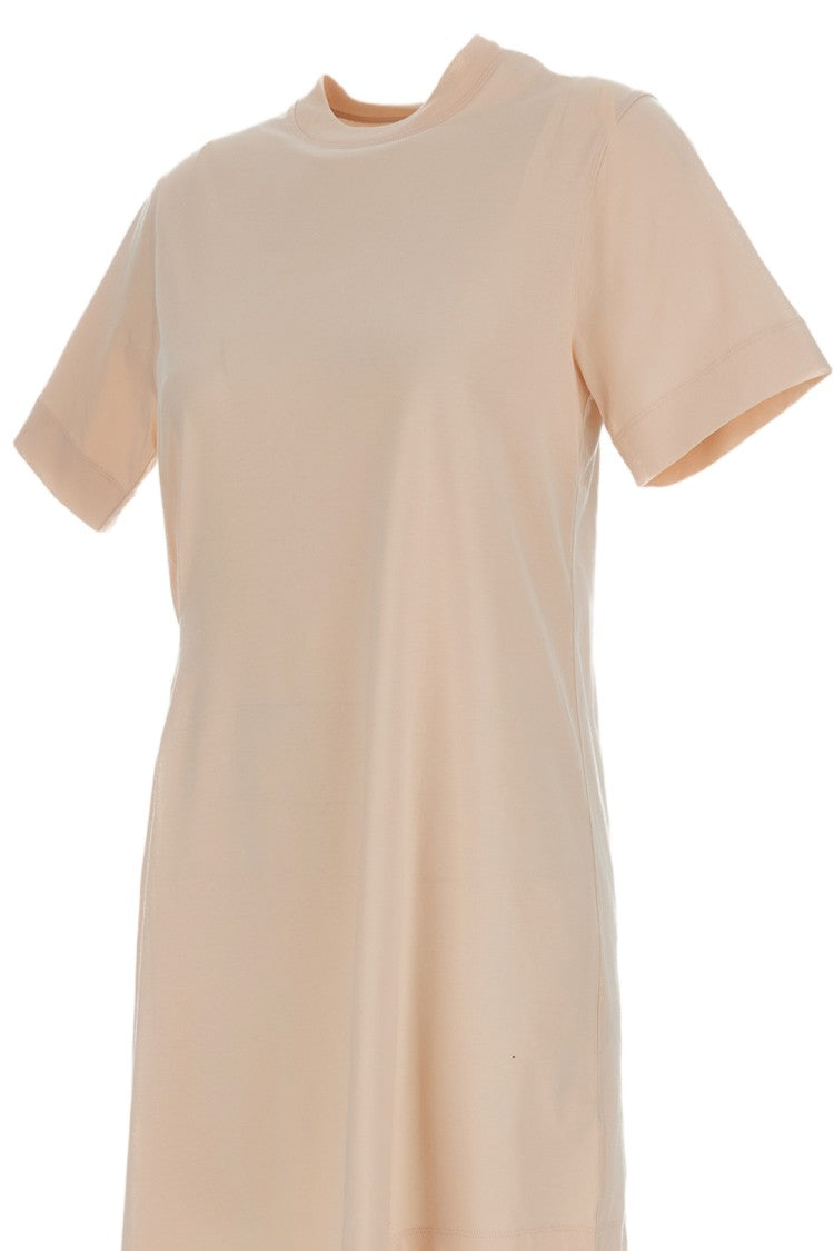 Loulou De Saison Asymmetric Pleated Dress In Soft Cream Pink