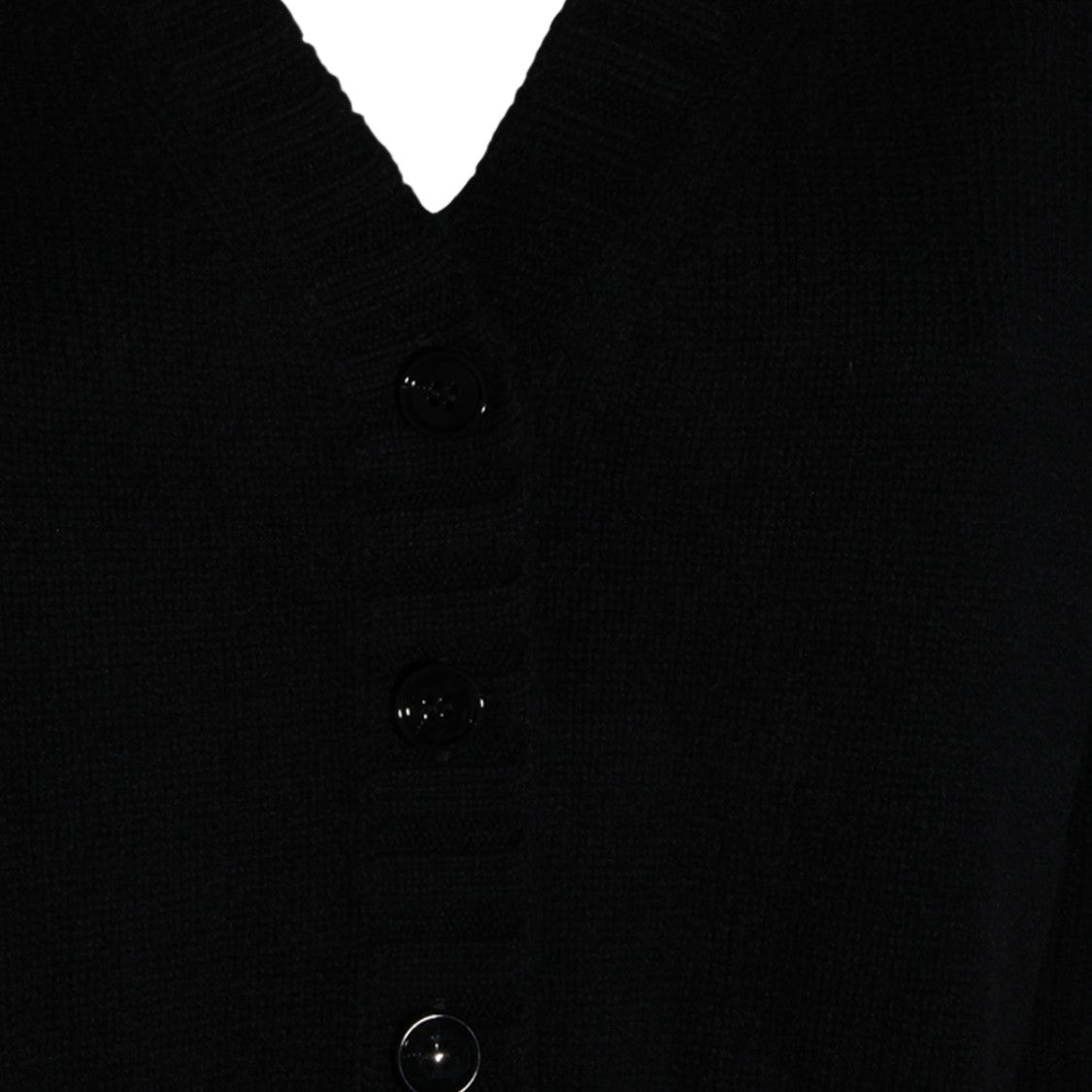 Allude Long-Sleeve Ribbed V-Neck Cardigan