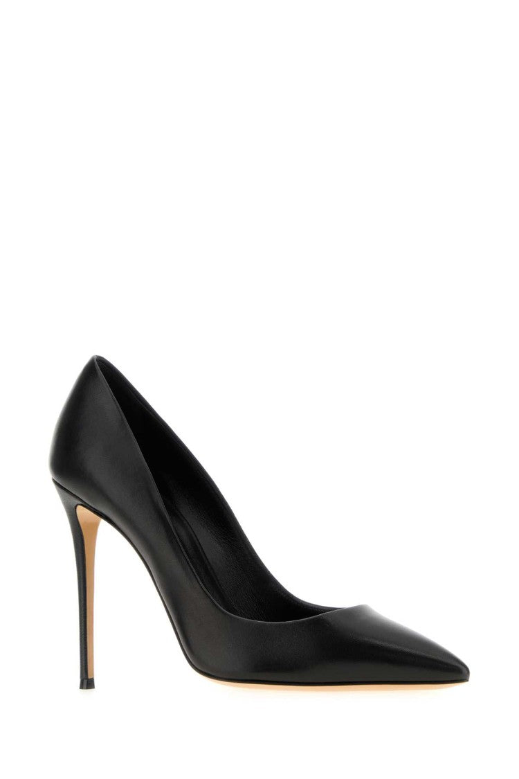 Casadei Black Leather Julia Pumps