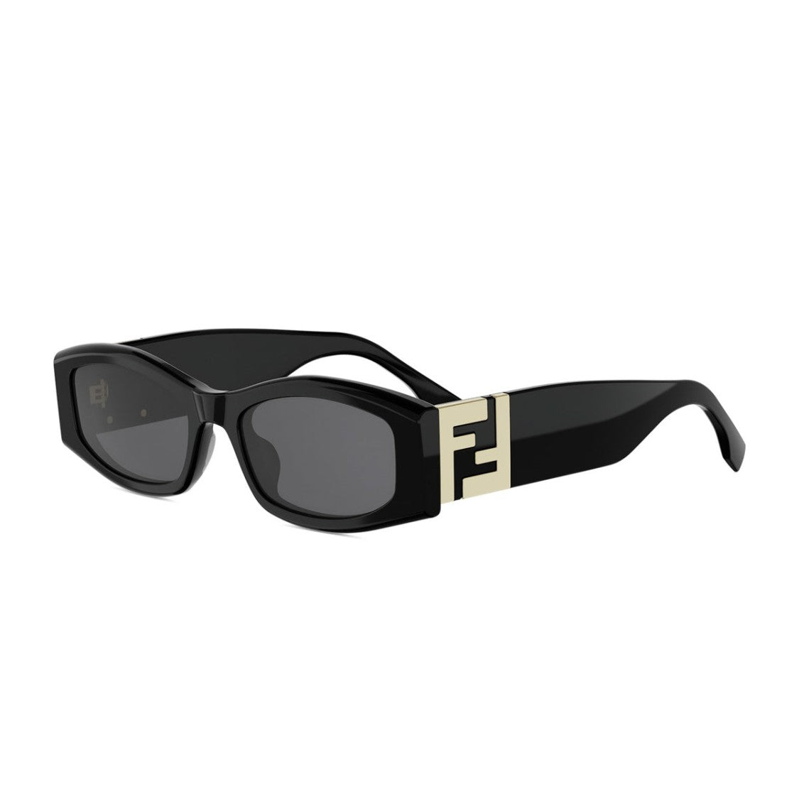 Fendi Black Fe40204i Rectangular Acetate Sunglasses