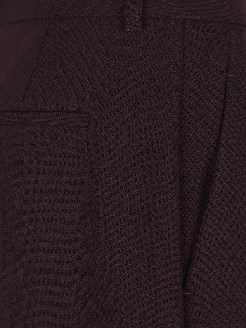 Victoria Beckham High-Waisted Wide-Leg Trousers With Pleated Details