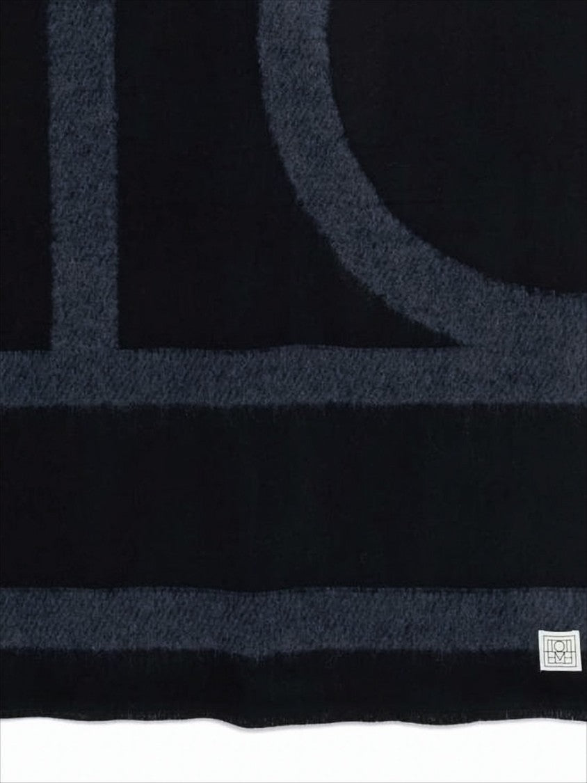 Totême Geometric Patterned Wool-Alpaca Scarf