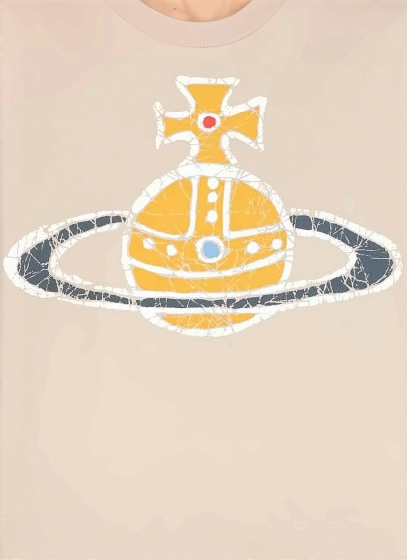 Vivienne Westwood Relaxed-Fit Cotton T-Shirt With Distressed Graphic Emblem