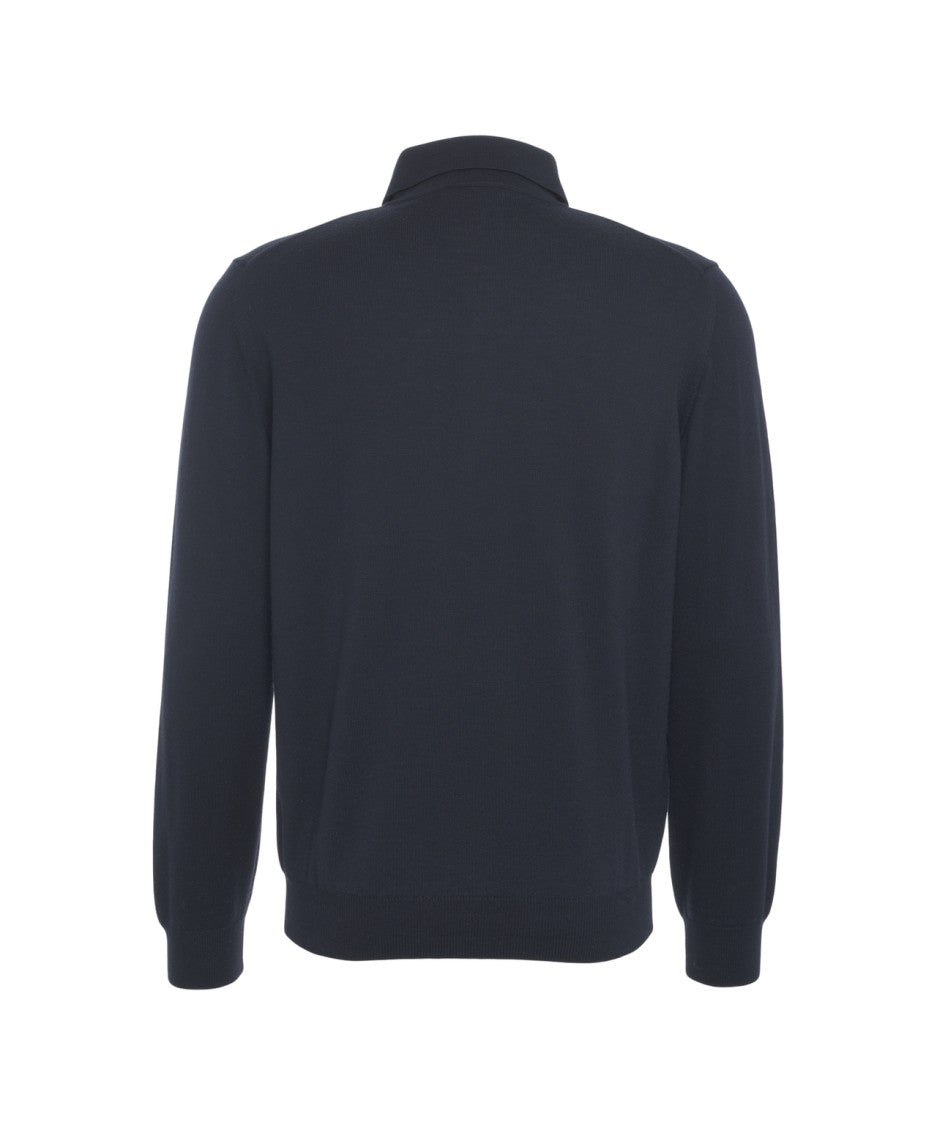 Kangra Knit Polo With Refined Collar And Button Closure