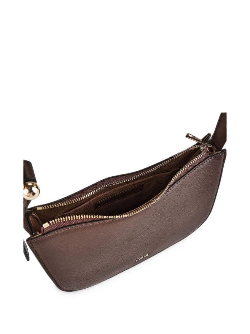 Furla Brown Smooth Leather Elongated Handbag