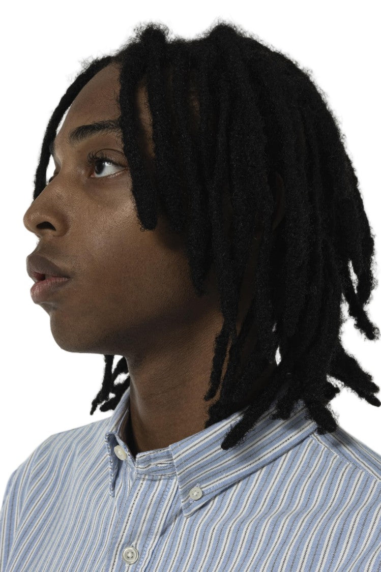 Goodies Sportive Blue White Oxford Striped Cotton Shirt