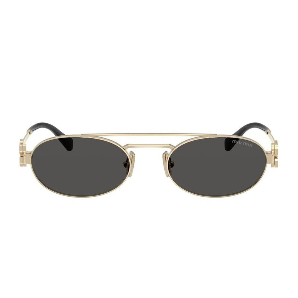 Miu Miu 0Mu 54Zs Vintage Oval Gold Metal Sunglasses