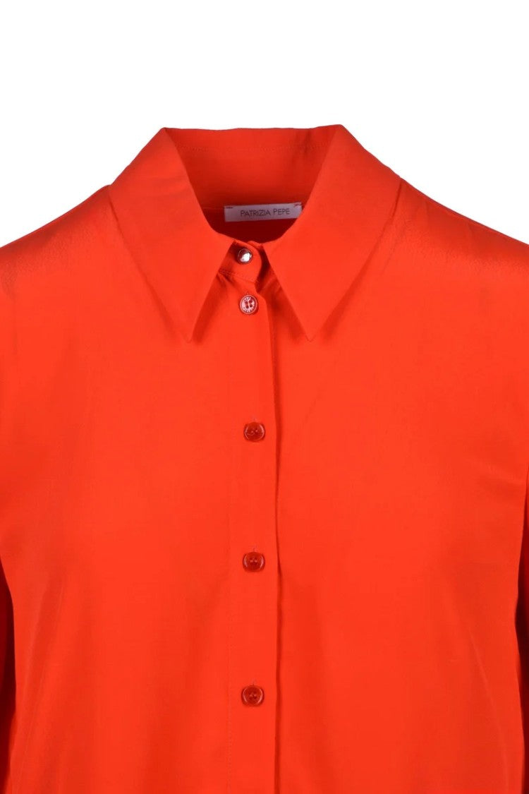 Patrizia Pepe Voile Shirt With Classic Collar And Buttoned Cuffs