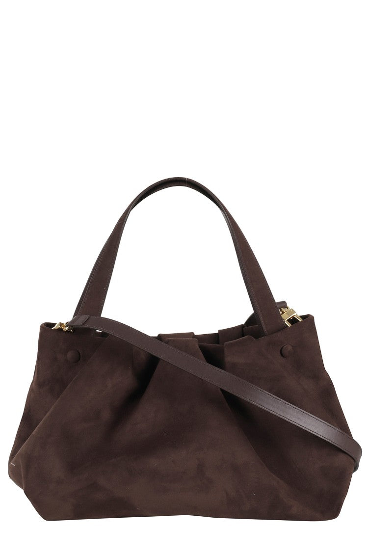 Themoirè Suede Athena Handbag With Adjustable Strap