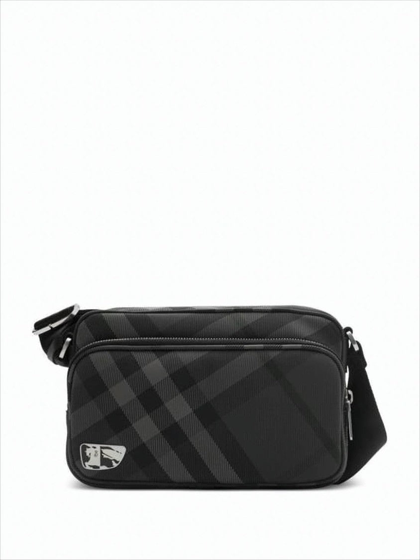 Burberry Subtly Checkered Black Crossbody Bag
