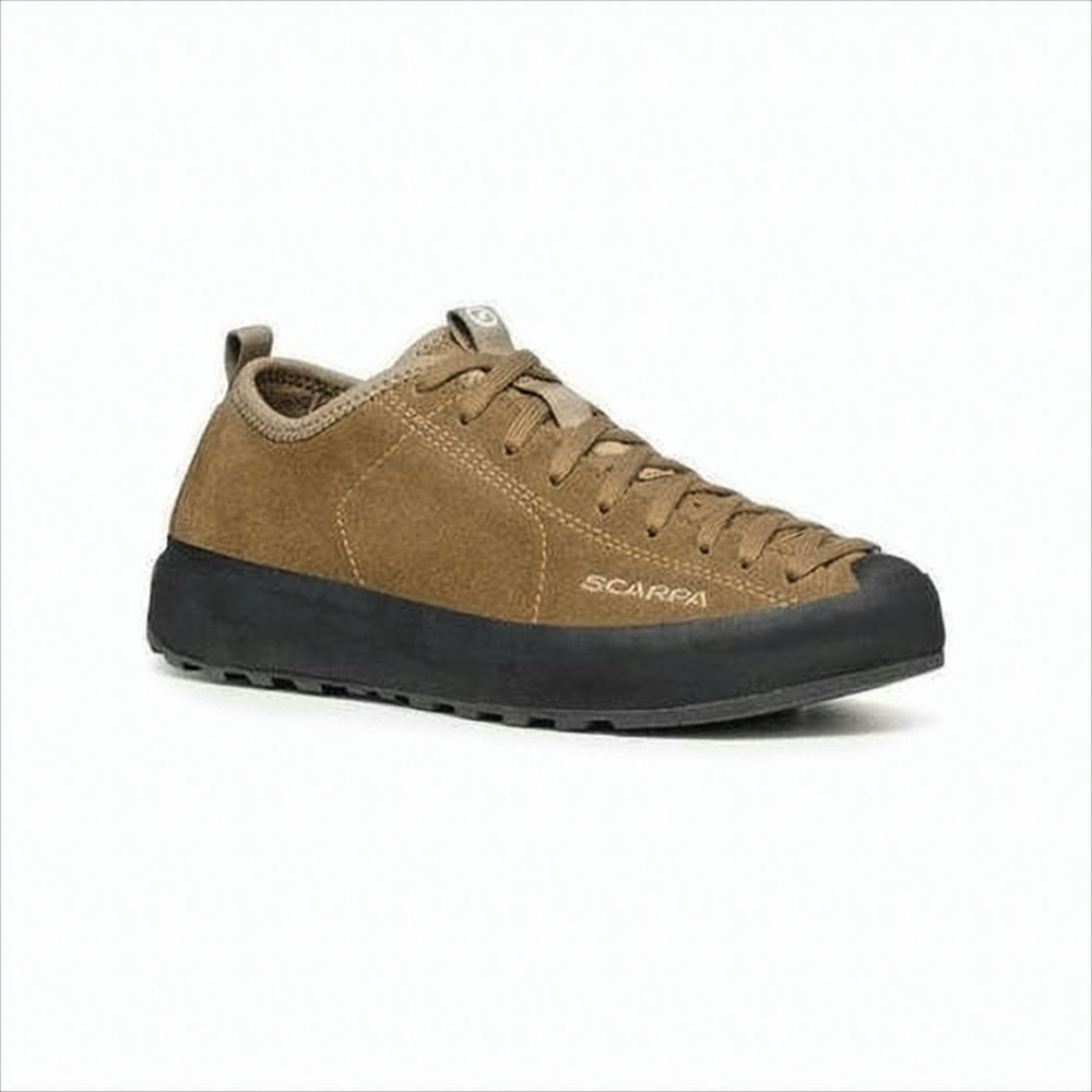 Scarpa Low-Profile Brown Leather And Suede Sneakers