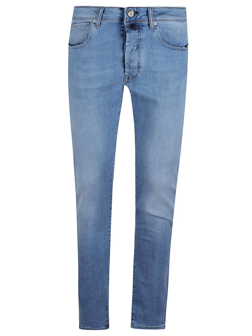 Incotex Slim-Fit Five-Pocket Denim Pants With Light Wash Finish