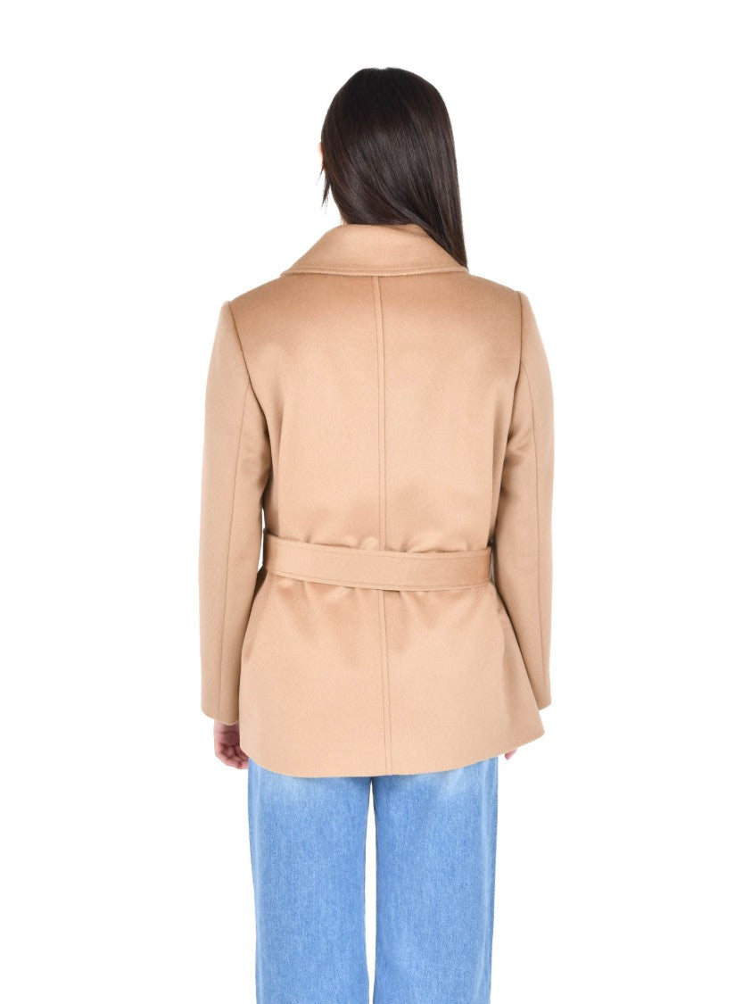 Pennyblack Belted Beige Wool Coat With Tailored Silhouette