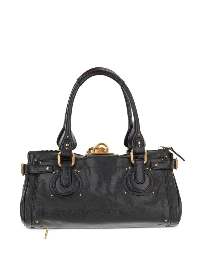 Chloé Black Grained Buffalo Leather Paddington Bag