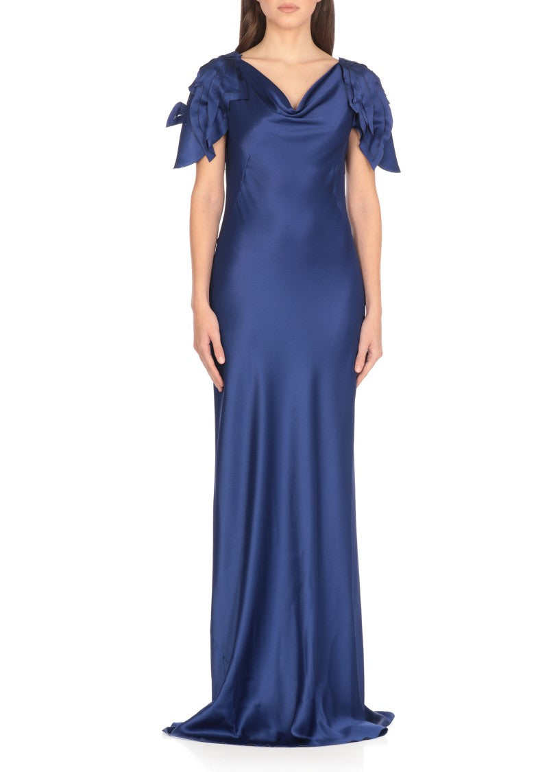 Alberta Ferretti Blue Silk Blend Dress